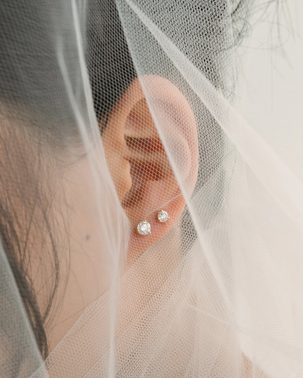 14k Diamond Stud Earrings - Image 3