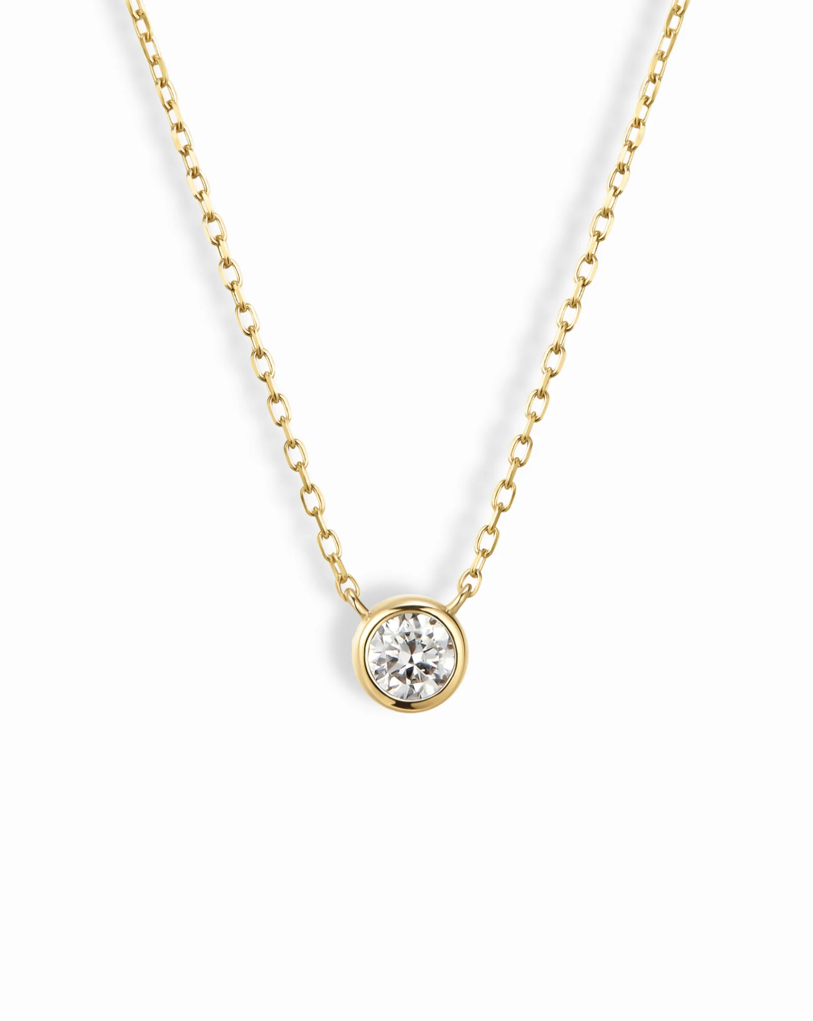 14k Margie Diamond Bezel Necklace