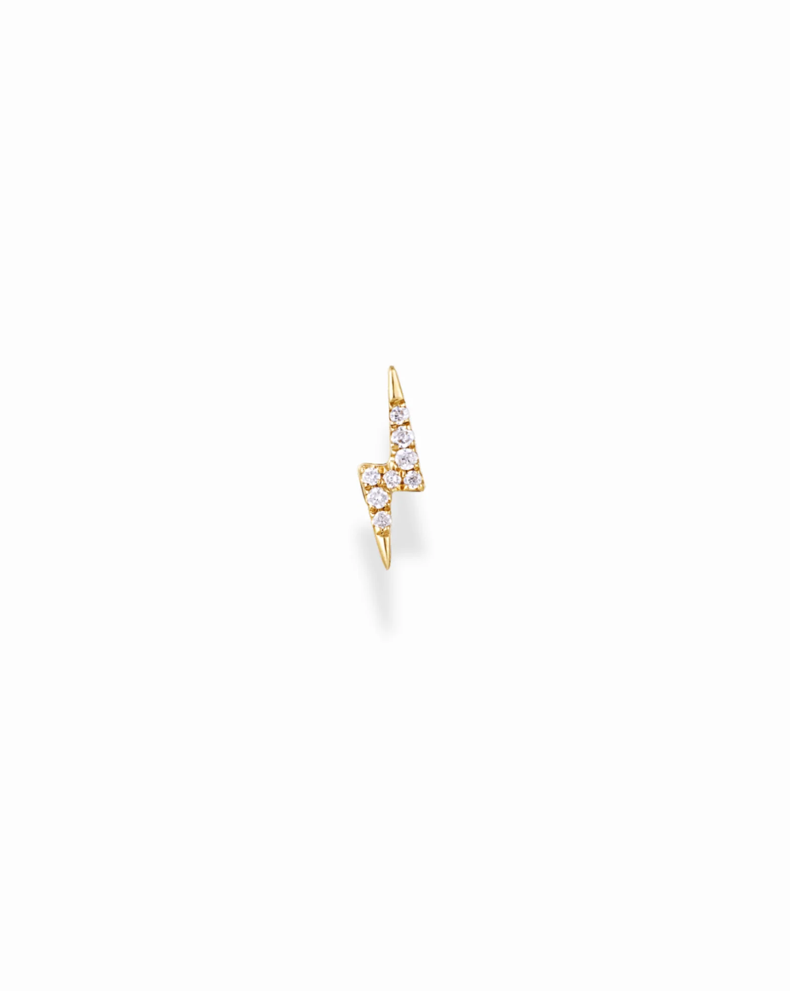 14k Pave Lightning Bolt Stud