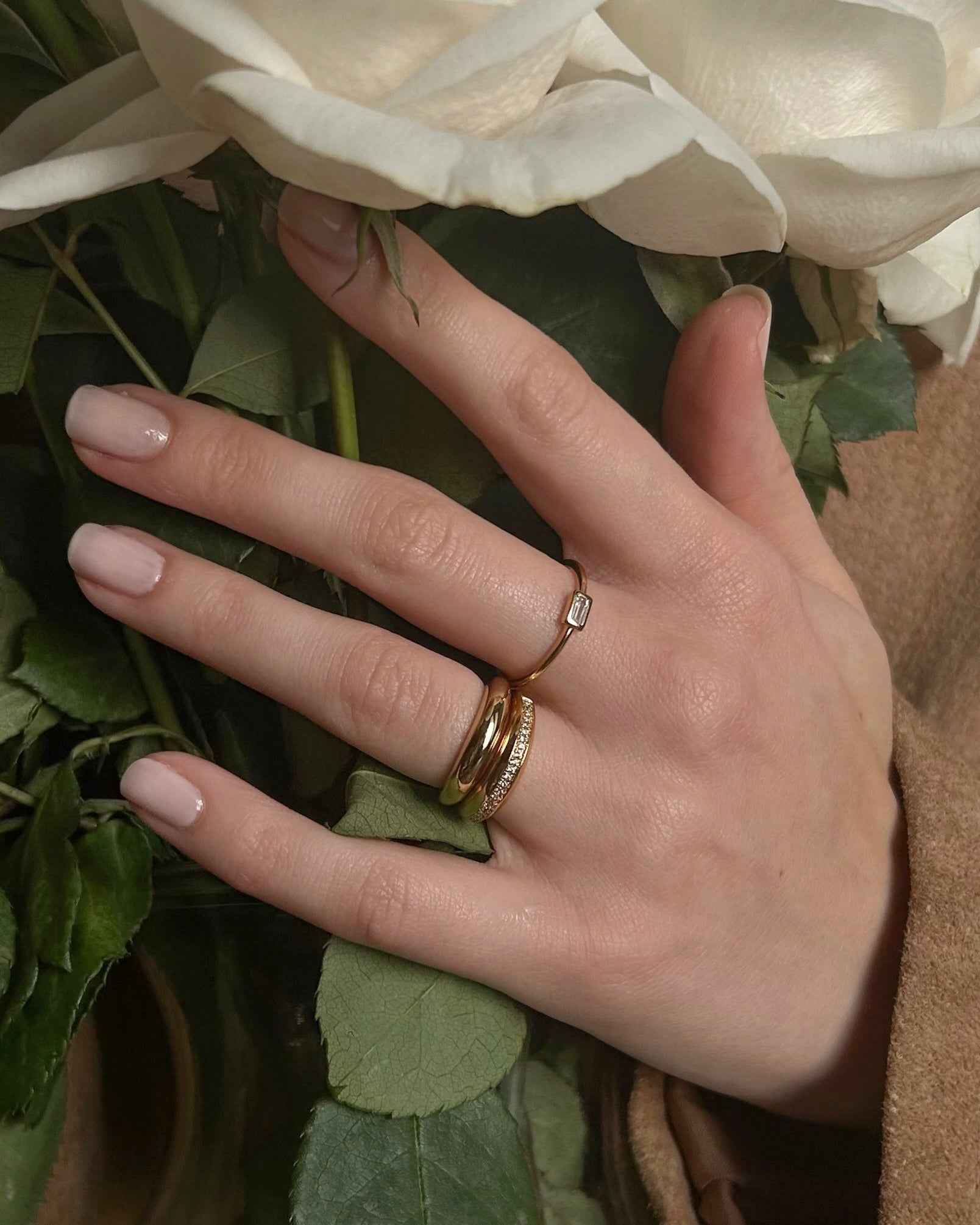 Evelyn Baguette Bezel Stacking Ring - Image 3