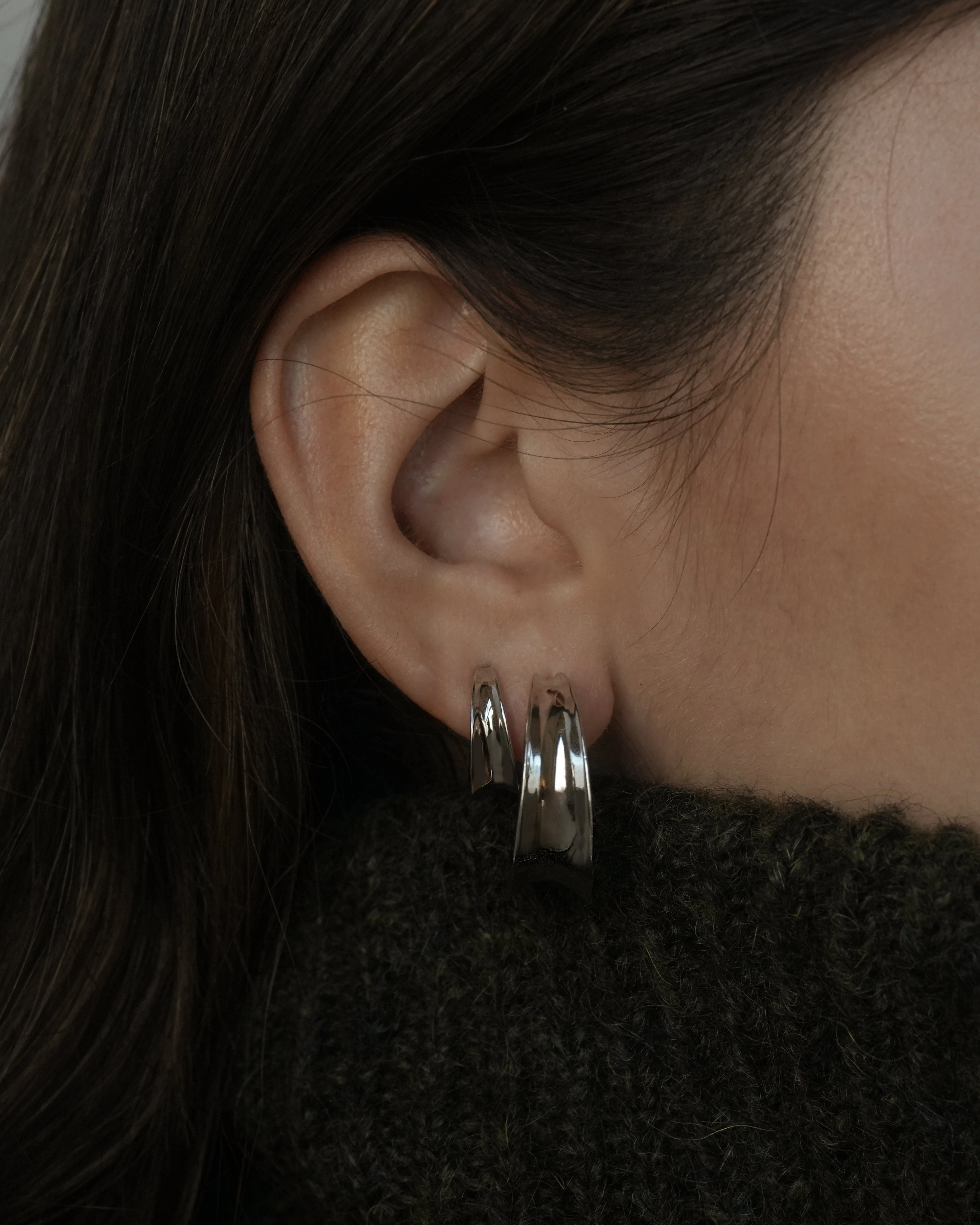 Petite Valen Tapered Hoops - Image 2