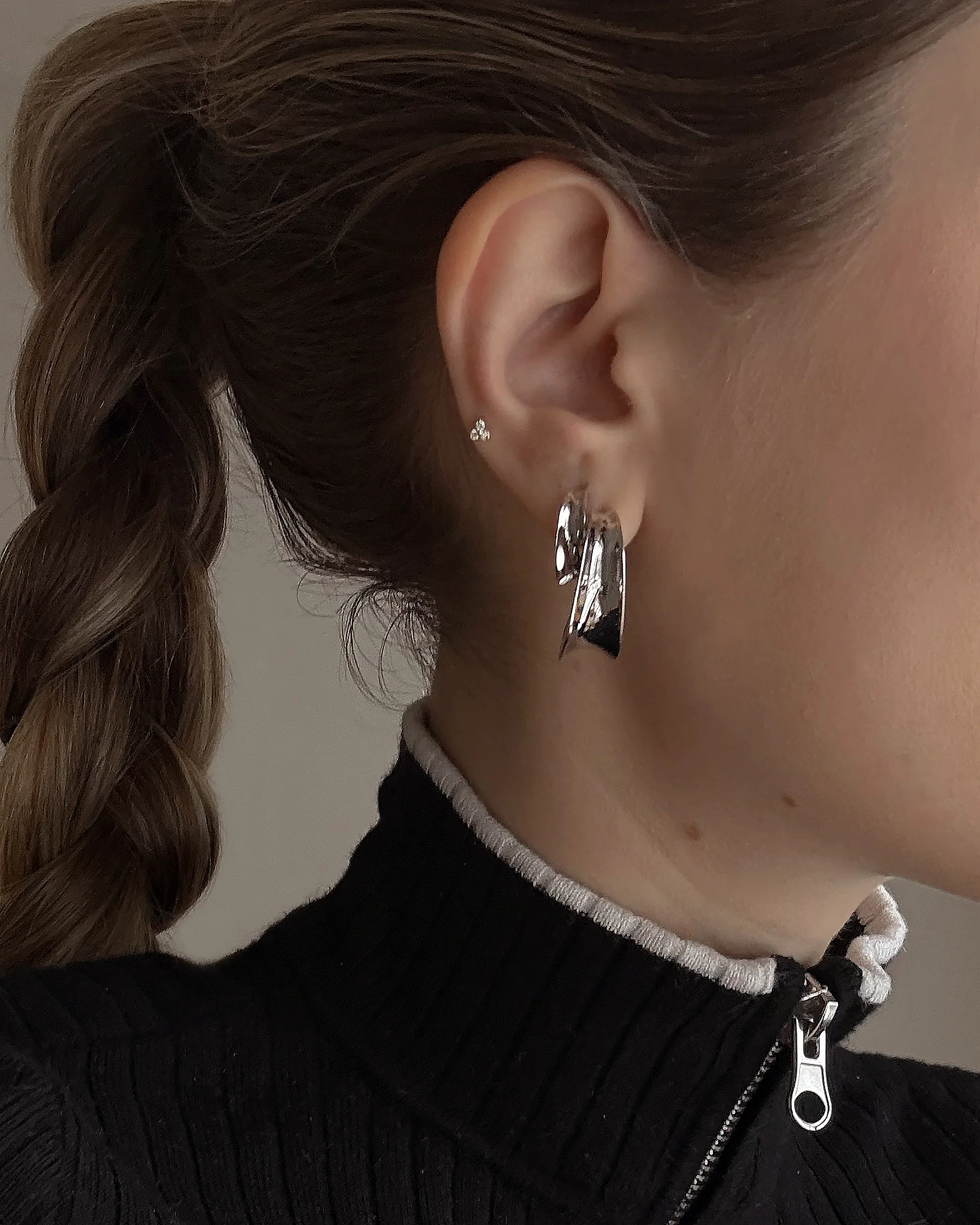 Petite Valen Tapered Hoops - Image 3