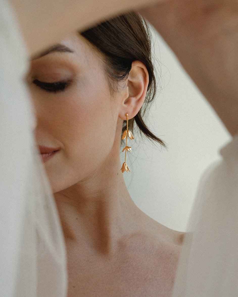 Melanie Floral Drop Earrings - Image 2