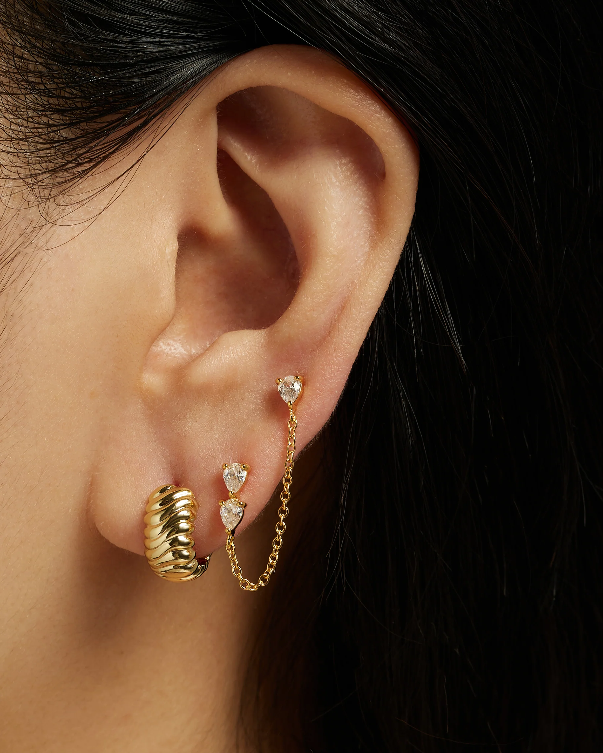 Tatum Chain Stud Earring - Image 2